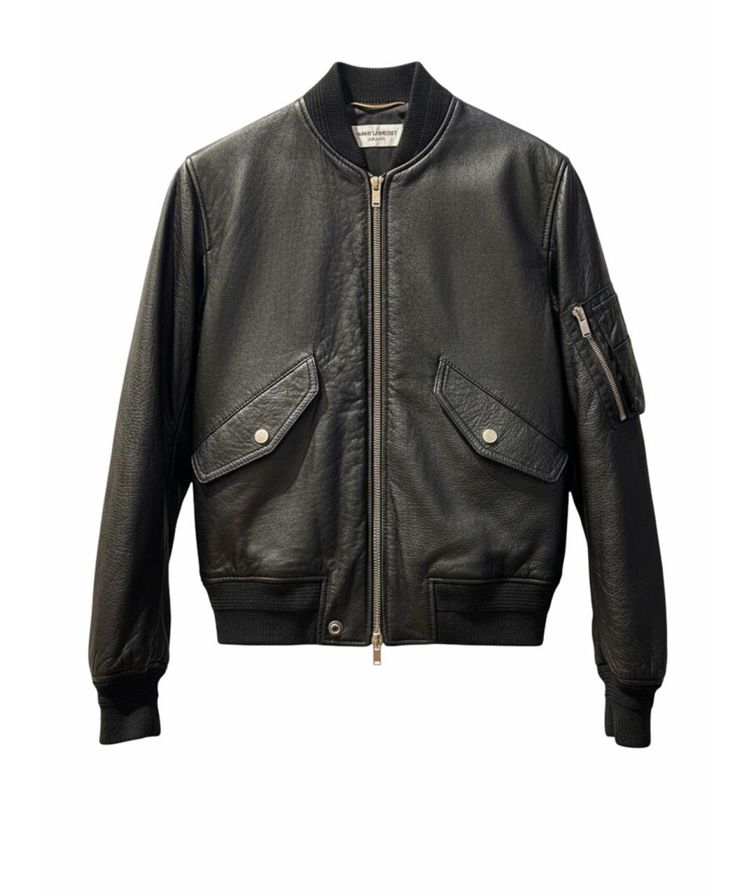 SAINT LAURENT Черная кожаная куртка, фото 1