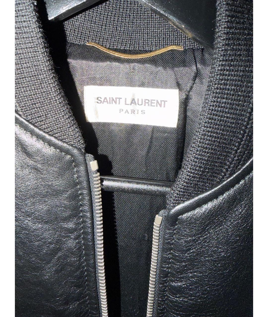 SAINT LAURENT Черная кожаная куртка, фото 3