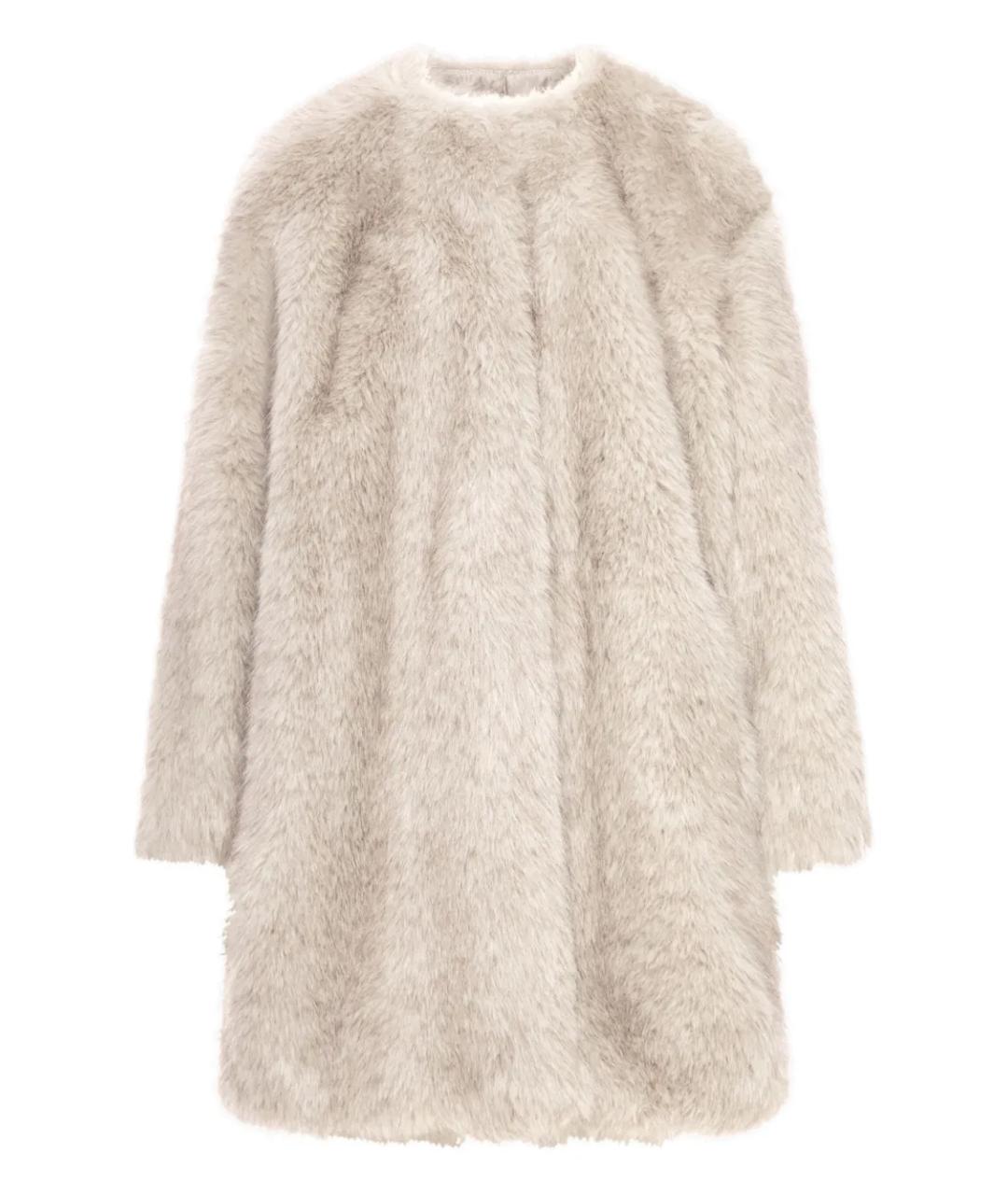 MAX MARA STUDIO Бежевая полиэстеровая шуба, фото 1