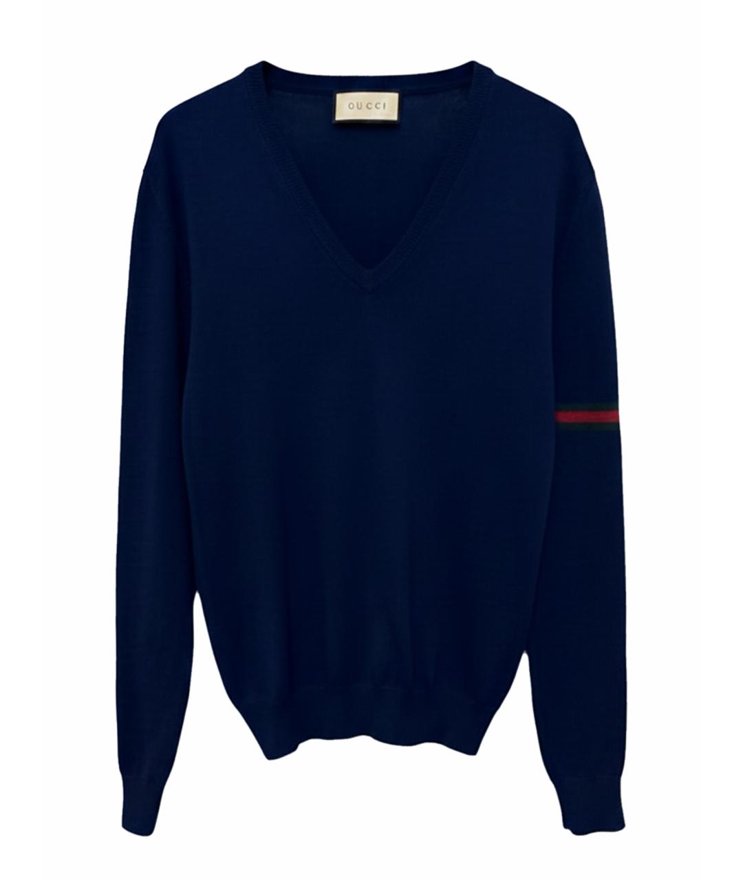 GUCCI Синий хлопковый джемпер / свитер, фото 1