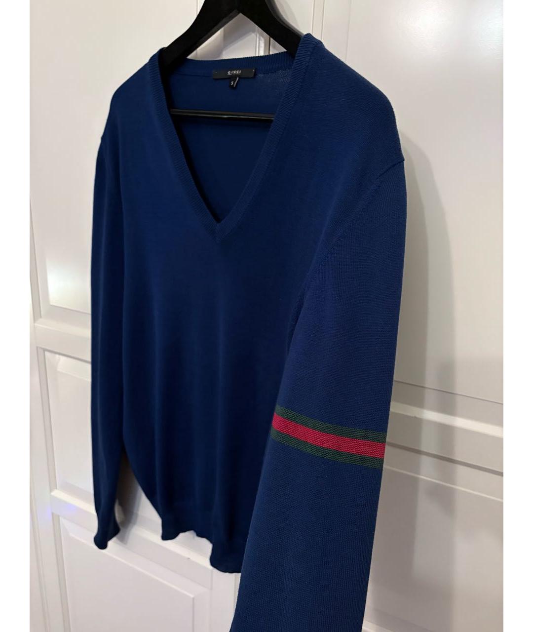 GUCCI Синий хлопковый джемпер / свитер, фото 2