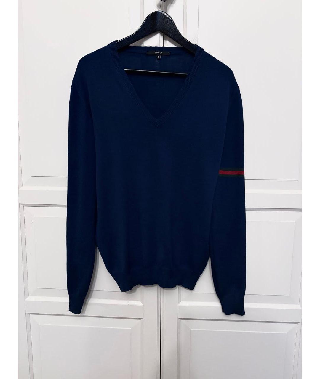 GUCCI Синий хлопковый джемпер / свитер, фото 5