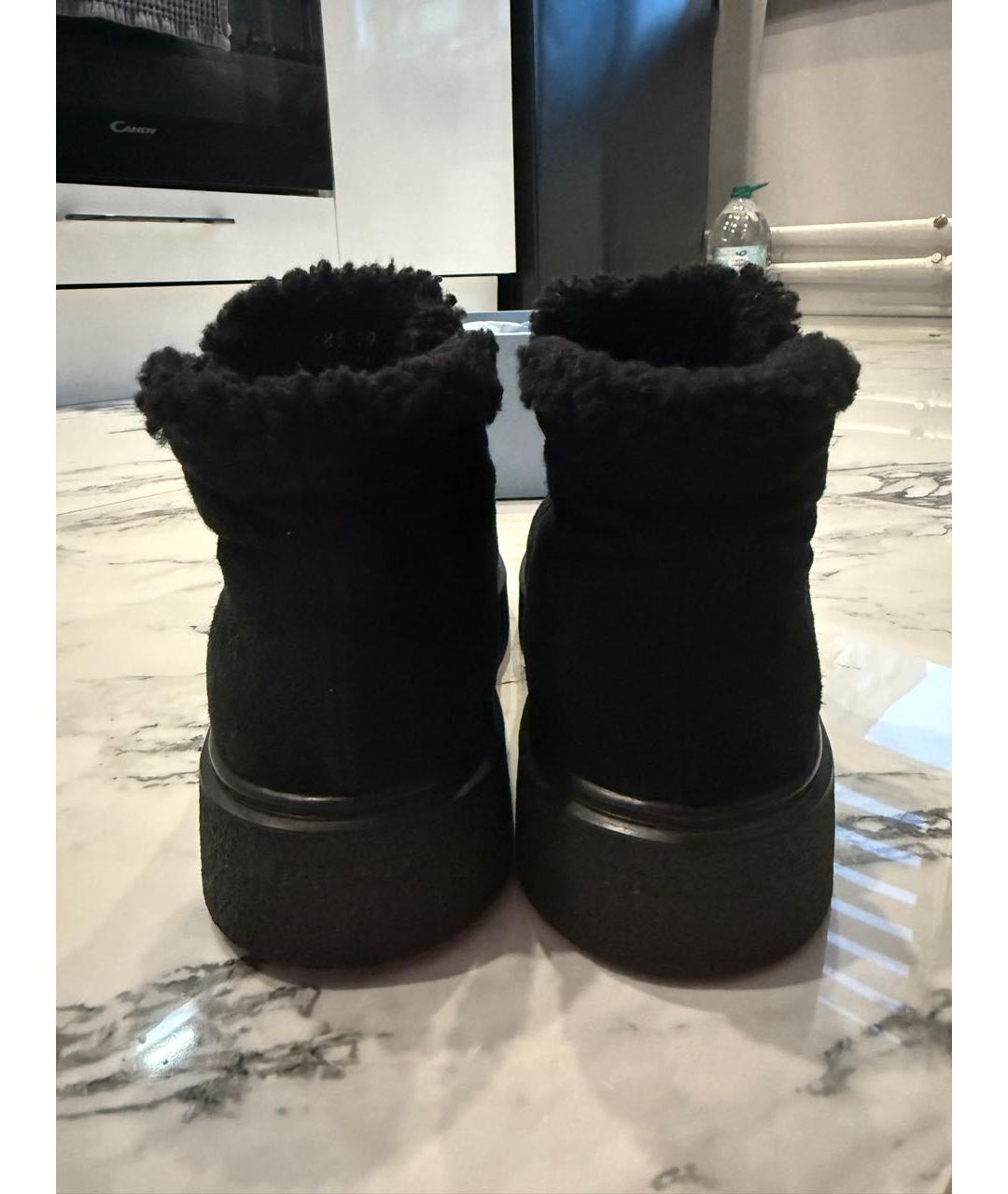 PRADA Черные замшевые полусапоги, фото 4