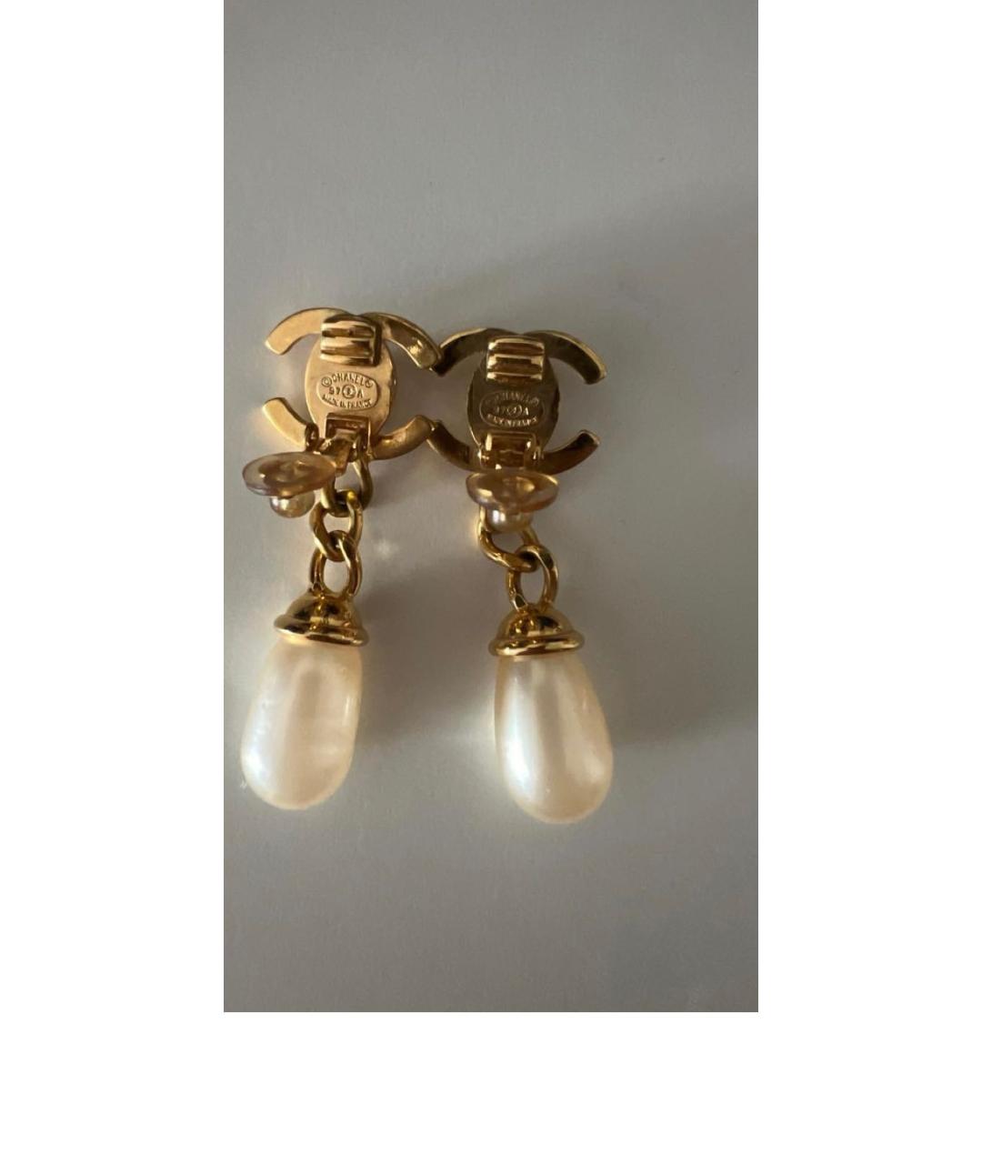 CHANEL Золотые металлические клипсы, фото 4