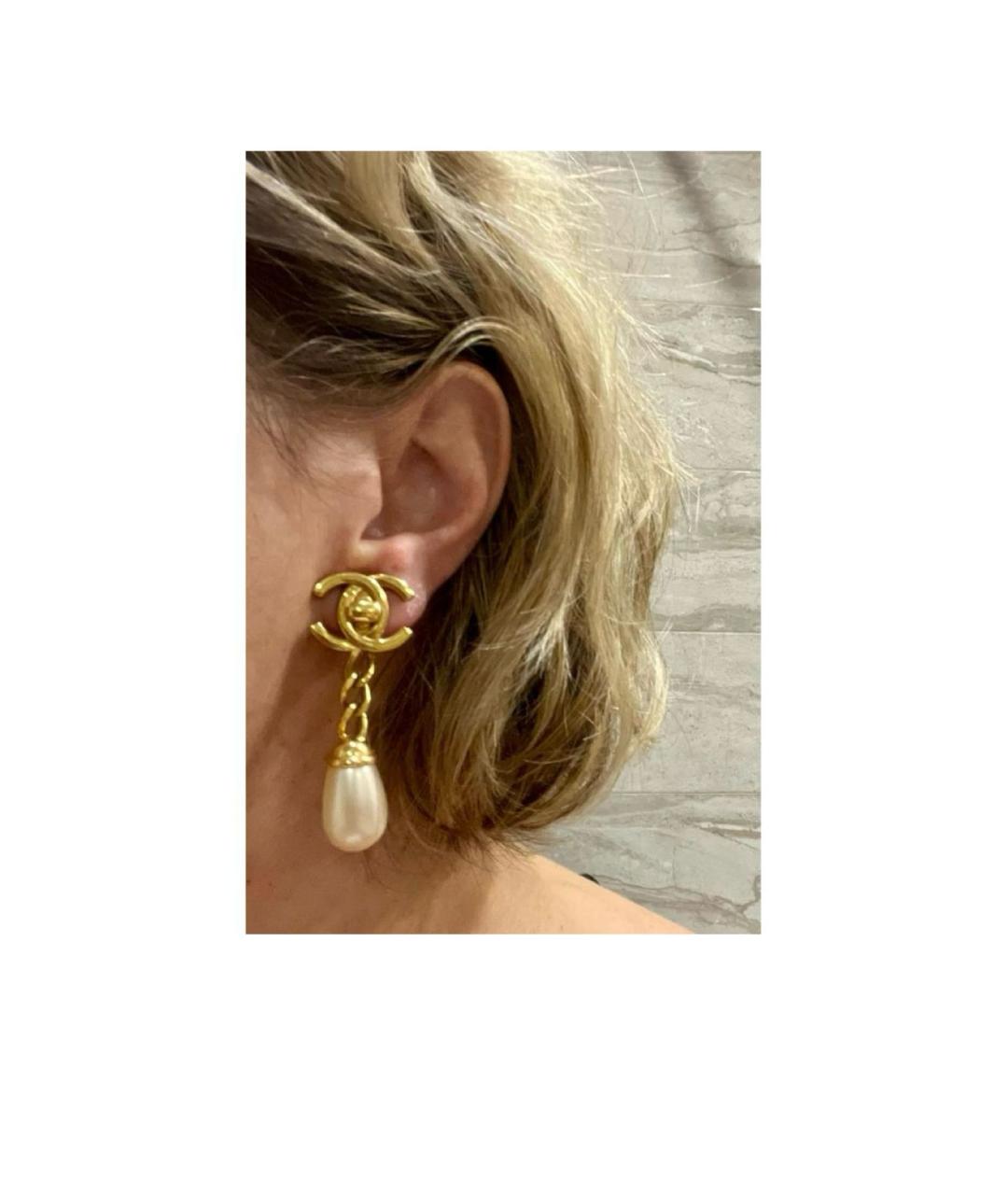 CHANEL Золотые металлические клипсы, фото 5