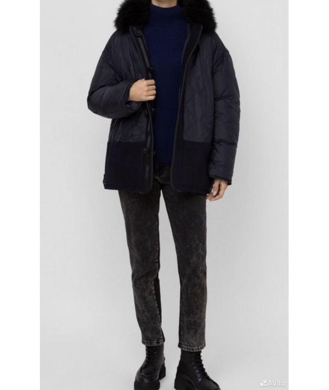 ARMY YVES SALOMON Темно-синий полиэстеровый пуховик, фото 4