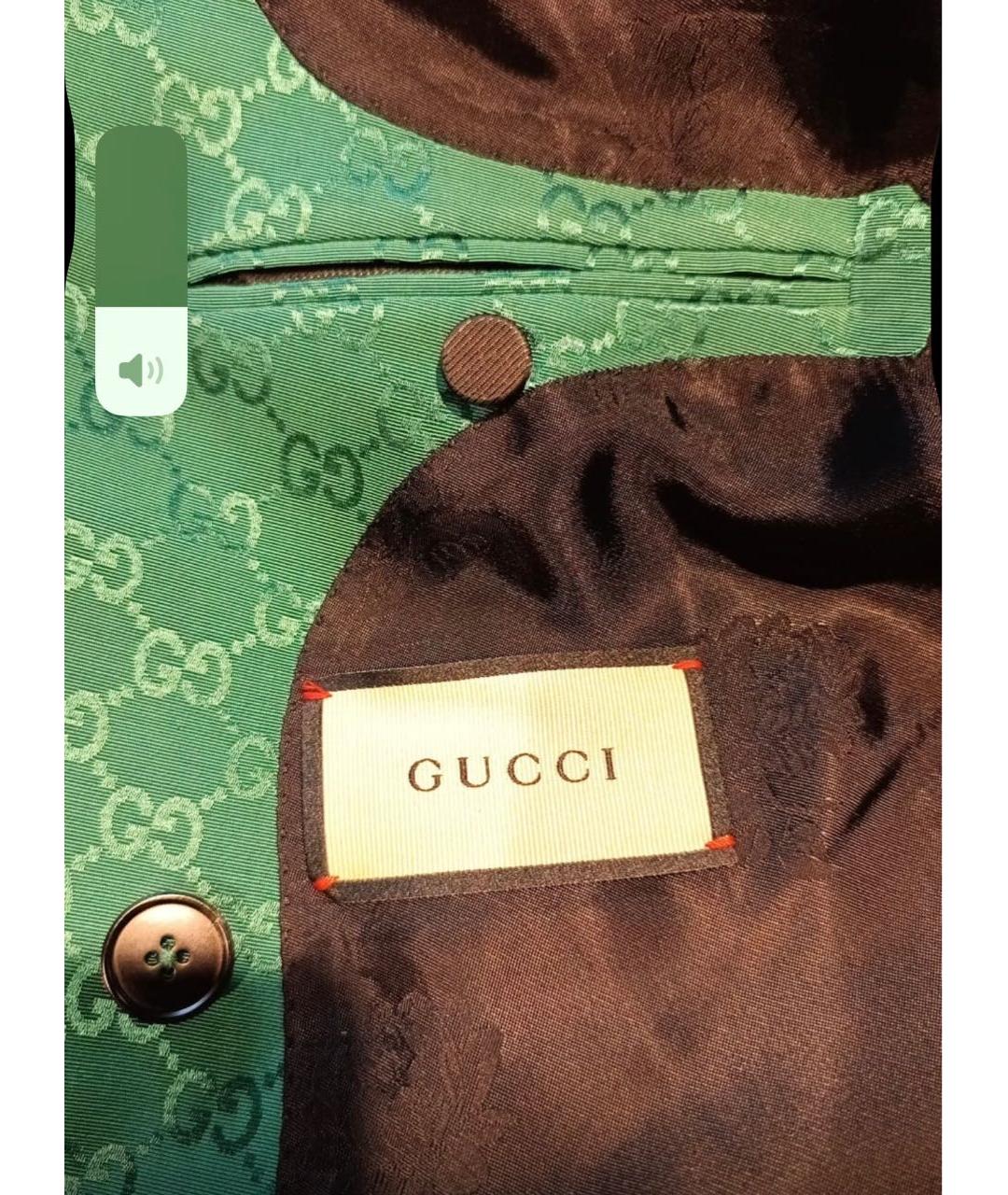 GUCCI Зеленый хлопковый жакет/пиджак, фото 2