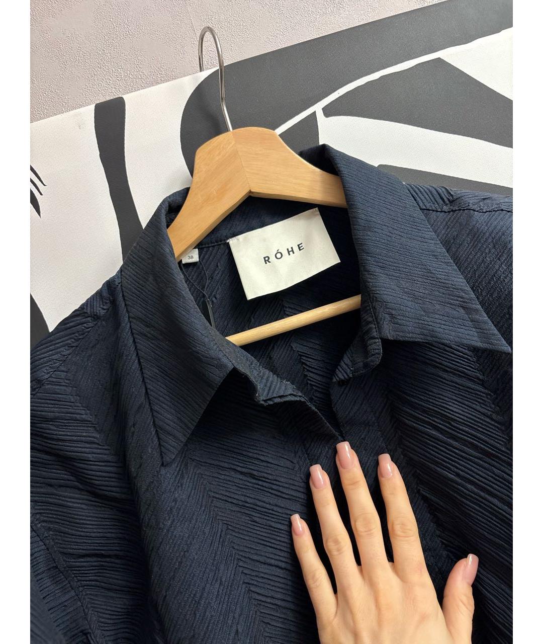 ROHE Темно-синяя блузы, фото 3