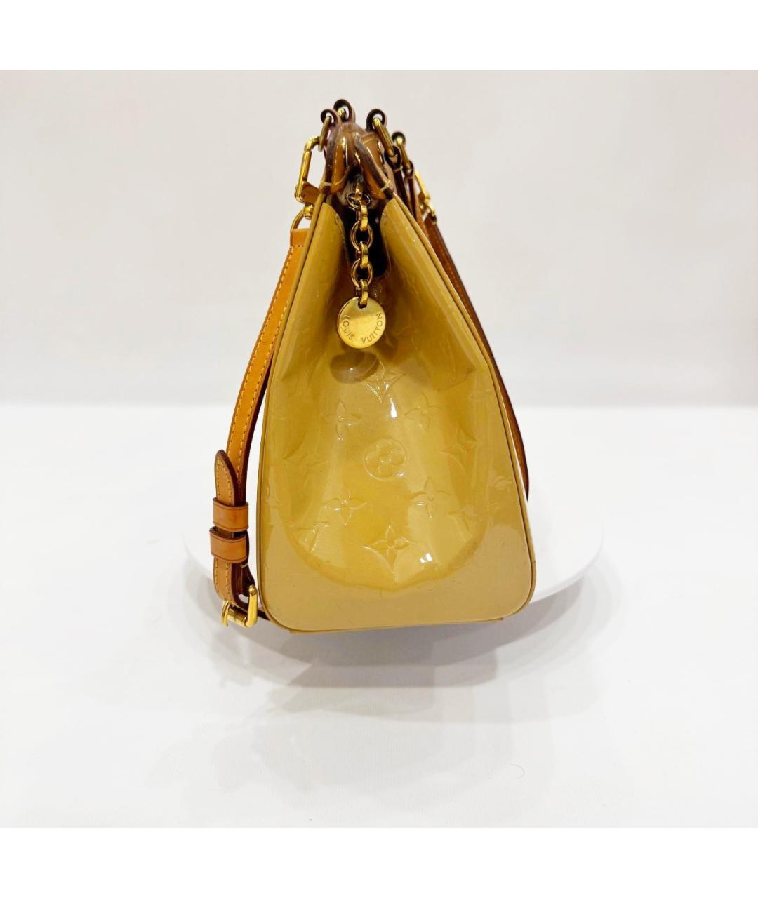 LOUIS VUITTON Желтая сумка через плечо из лакированной кожи, фото 5