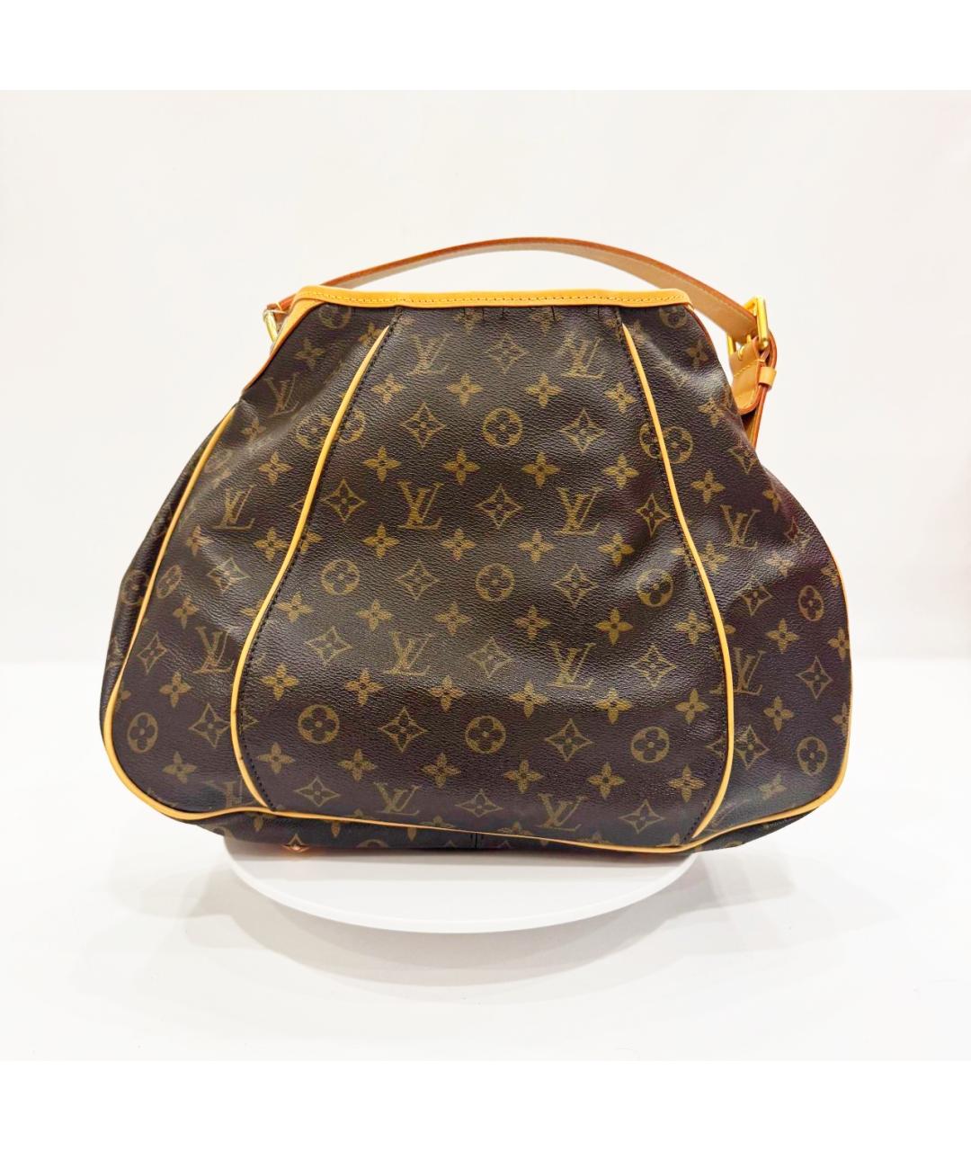 LOUIS VUITTON Коричневая кожаная сумка через плечо, фото 5