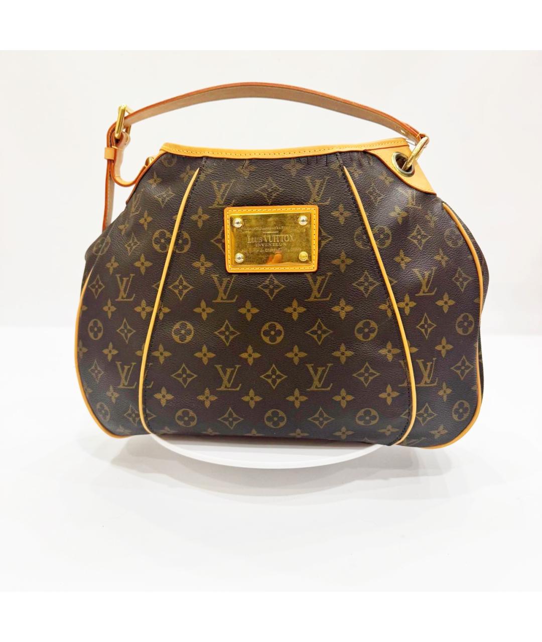 LOUIS VUITTON Коричневая кожаная сумка через плечо, фото 3