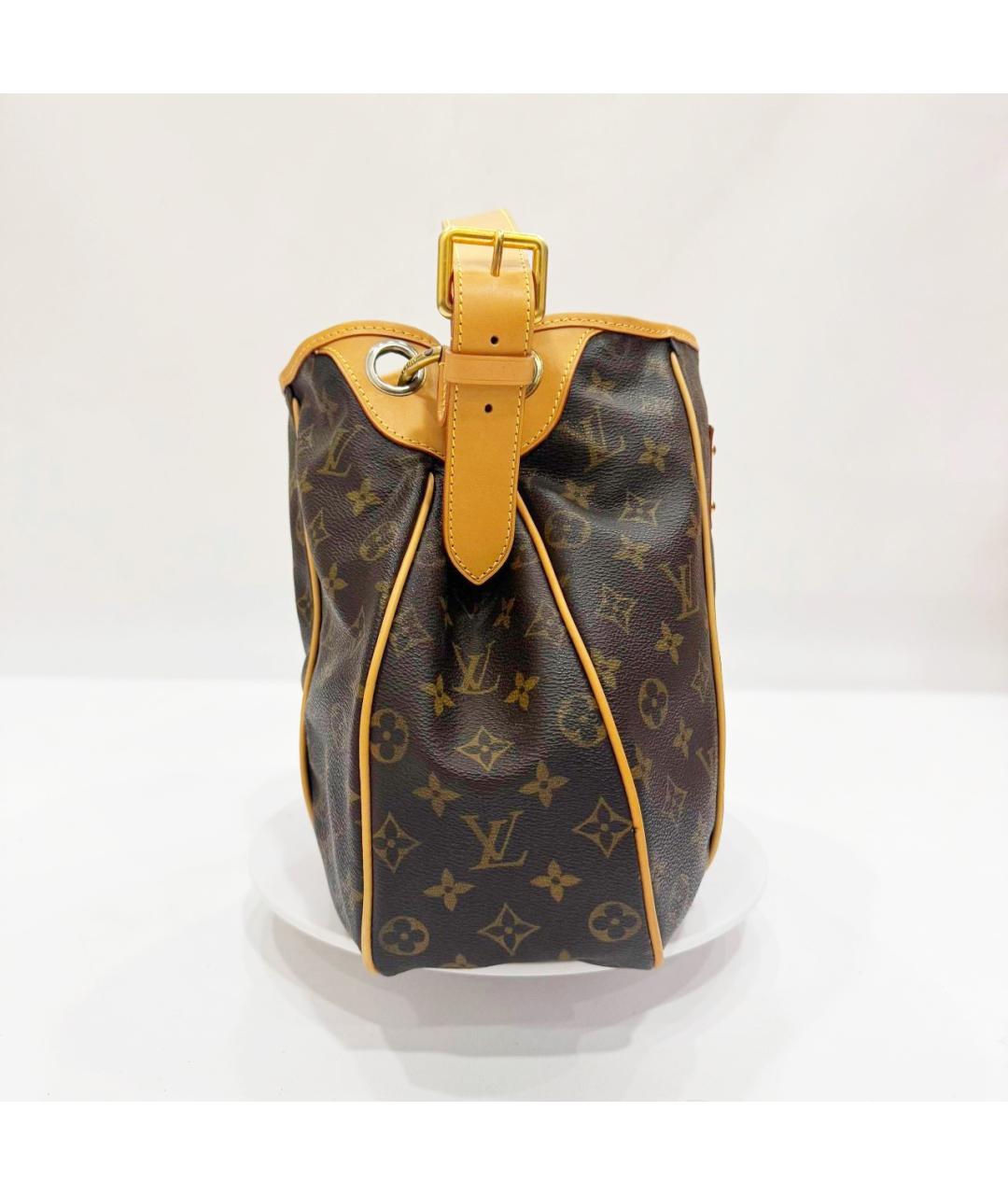 LOUIS VUITTON Коричневая кожаная сумка через плечо, фото 6