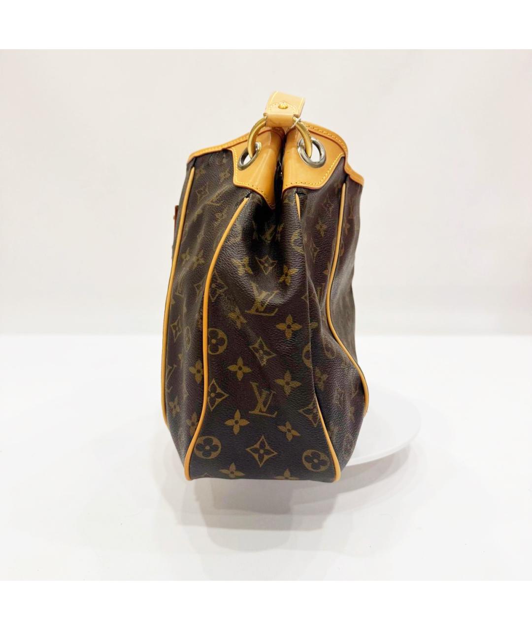 LOUIS VUITTON Коричневая кожаная сумка через плечо, фото 4