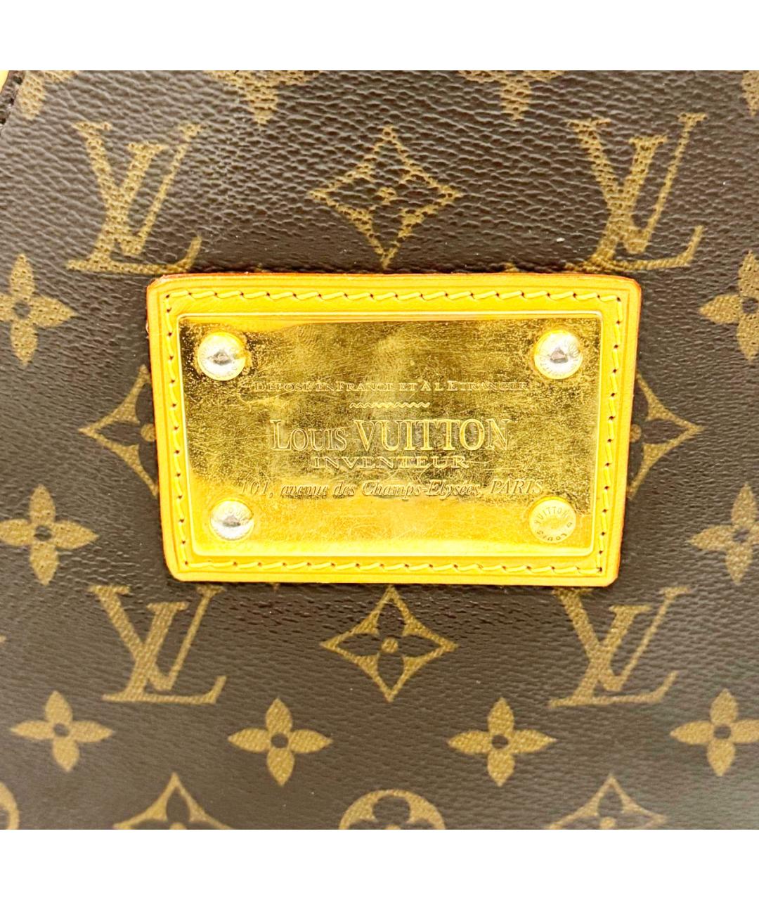 LOUIS VUITTON Коричневая кожаная сумка через плечо, фото 7