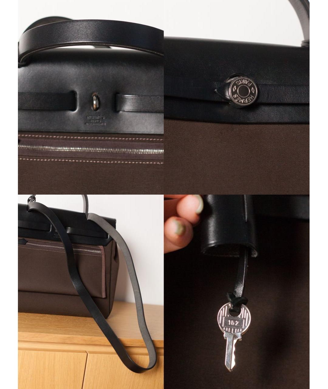 HERMES Коричневая хлопковая сумка через плечо, фото 6