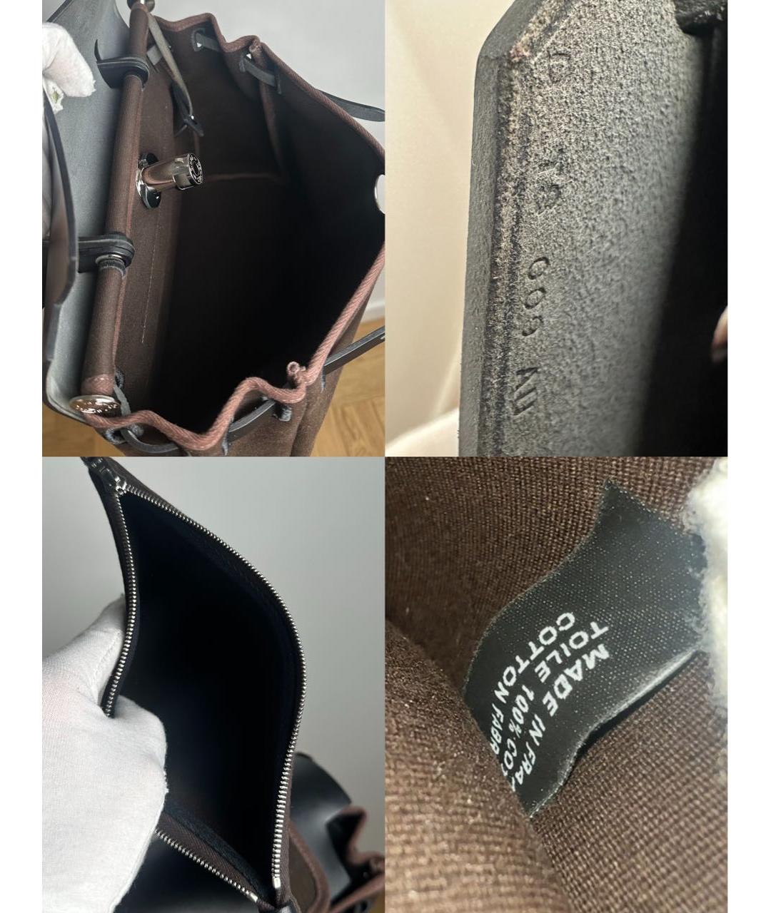 HERMES Коричневая хлопковая сумка через плечо, фото 8