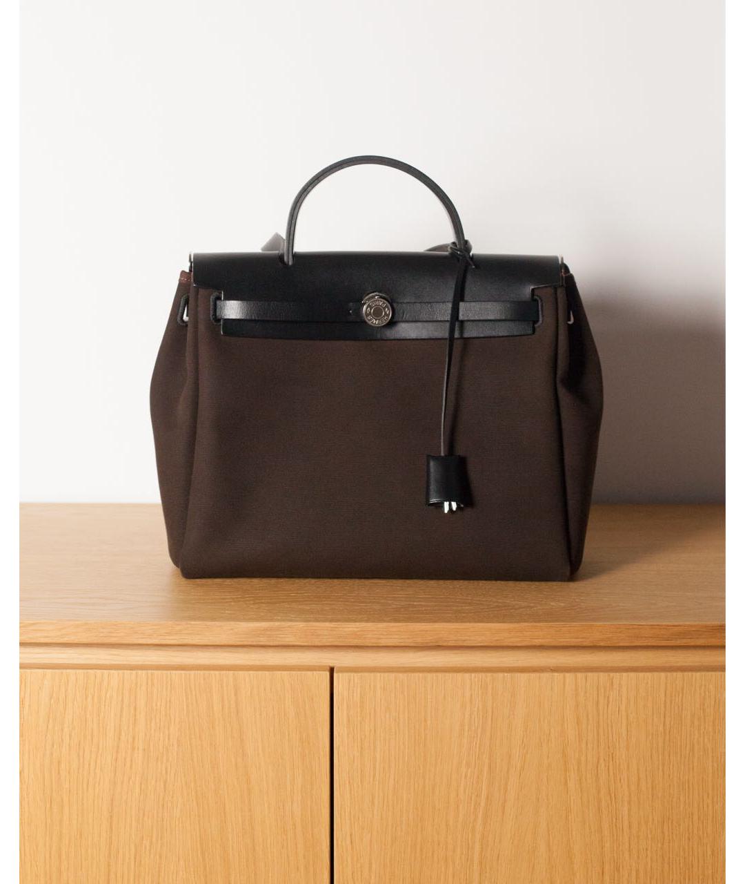 HERMES Коричневая хлопковая сумка через плечо, фото 9