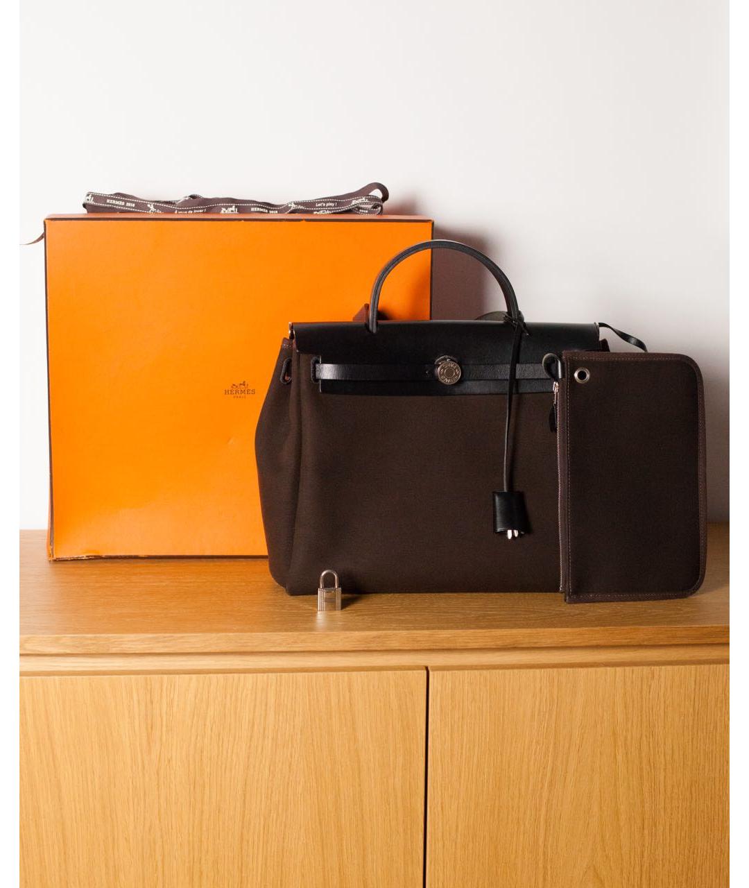 HERMES Коричневая хлопковая сумка через плечо, фото 2