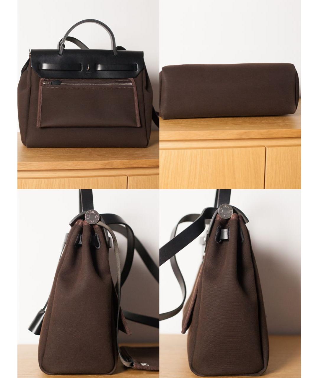 HERMES Коричневая хлопковая сумка через плечо, фото 5