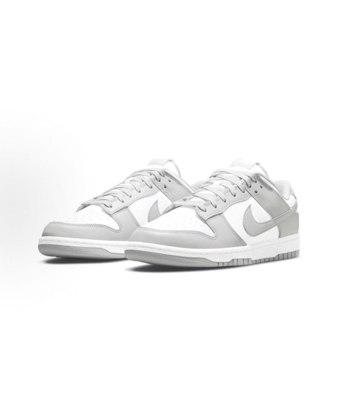 NIKE Серые кожаные низкие кроссовки / кеды, фото 2