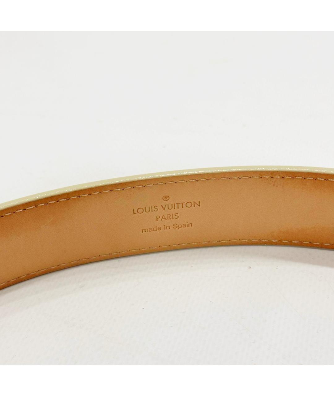 LOUIS VUITTON Бежевый ремень из лакированной кожи, фото 6
