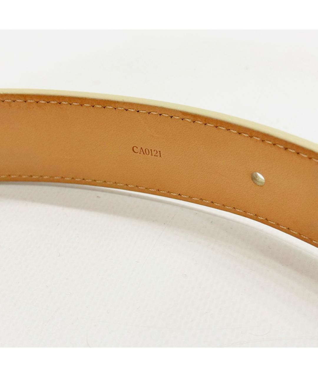 LOUIS VUITTON Бежевый ремень из лакированной кожи, фото 7