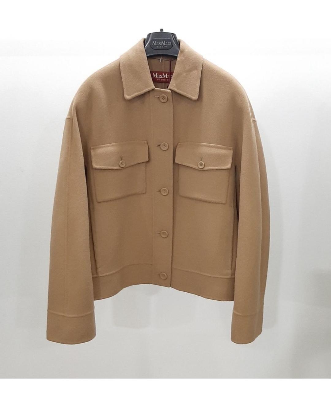 MAX MARA STUDIO Бежевая шерстяная куртка, фото 2