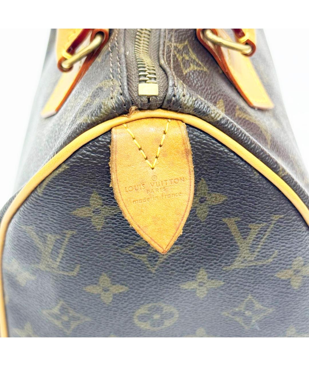 LOUIS VUITTON Коричневая кожаная сумка с короткими ручками, фото 8