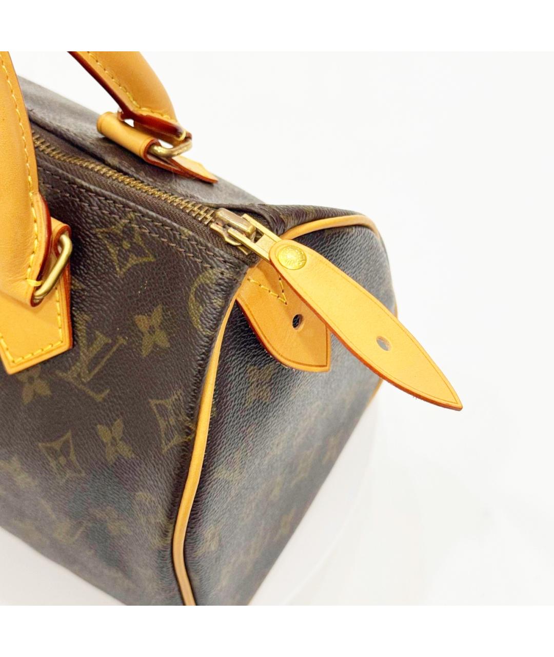 LOUIS VUITTON Коричневая кожаная сумка с короткими ручками, фото 9