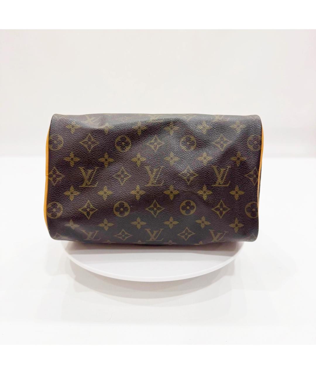 LOUIS VUITTON Коричневая кожаная сумка с короткими ручками, фото 6