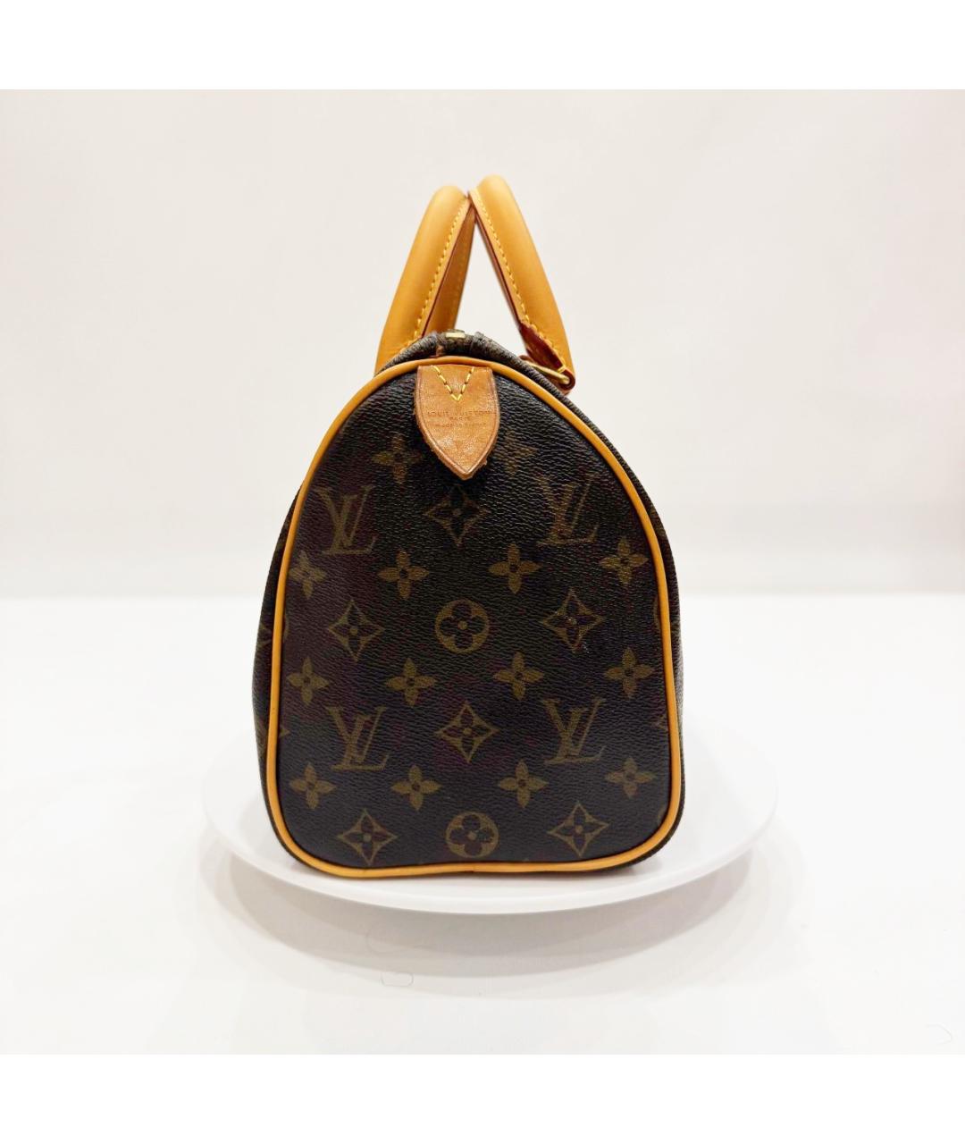 LOUIS VUITTON Коричневая кожаная сумка с короткими ручками, фото 5