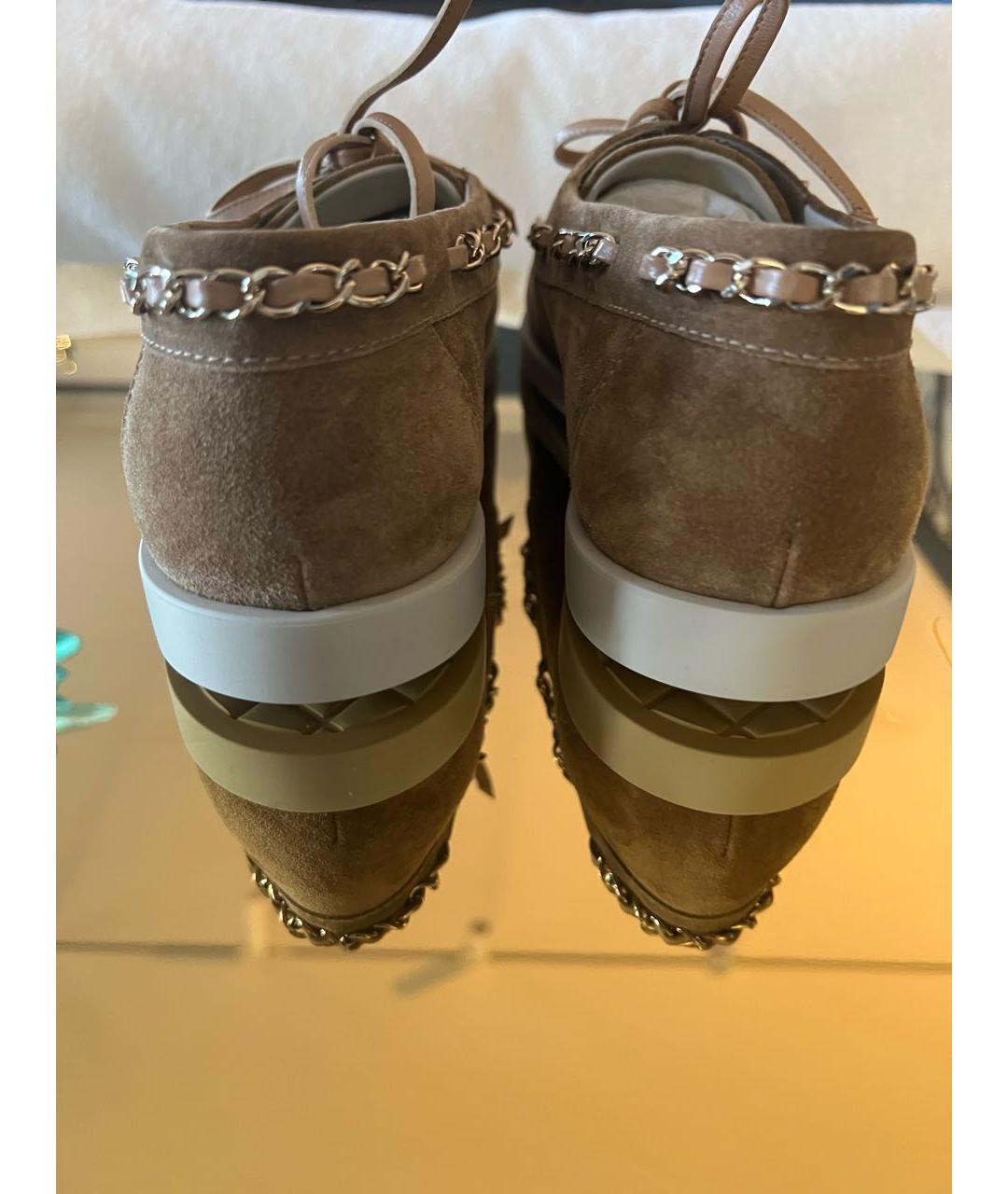 CHANEL Коричневые замшевые брогги и оксфорды, фото 4