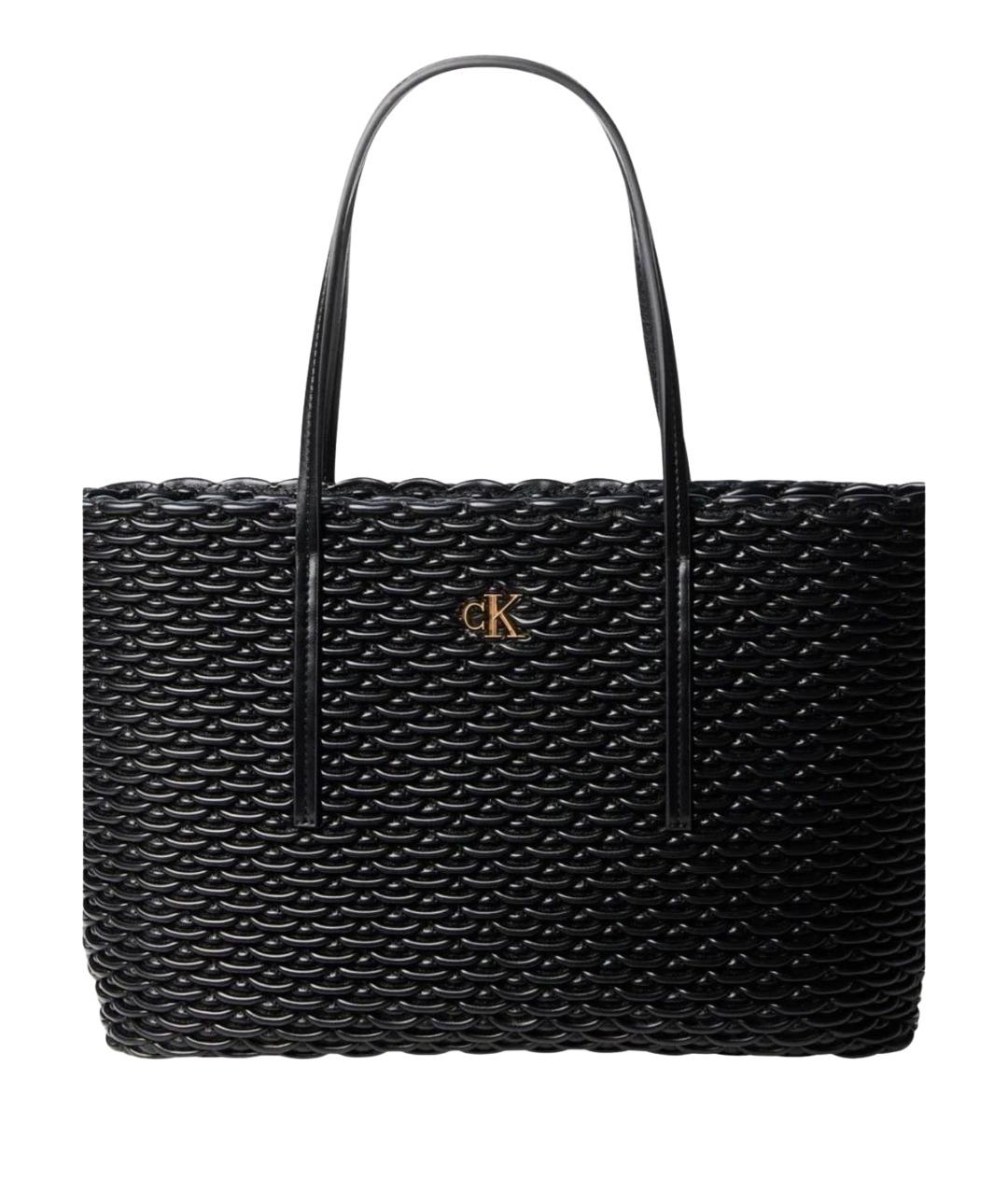 CALVIN KLEIN Черная сумка с короткими ручками из искусственной кожи, фото 1