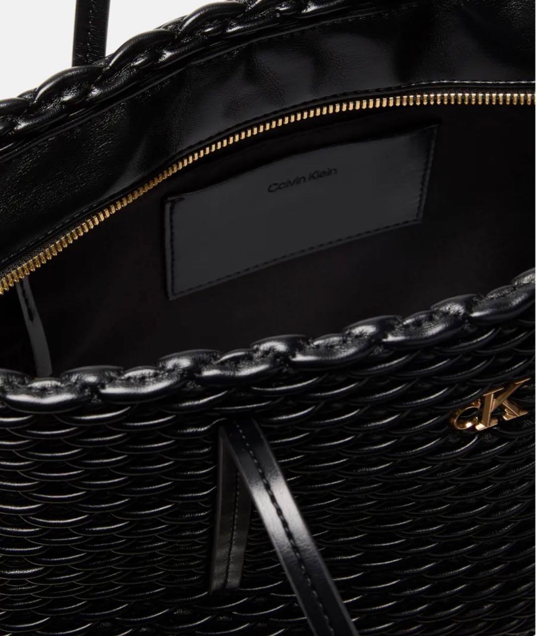 CALVIN KLEIN Черная сумка с короткими ручками из искусственной кожи, фото 3