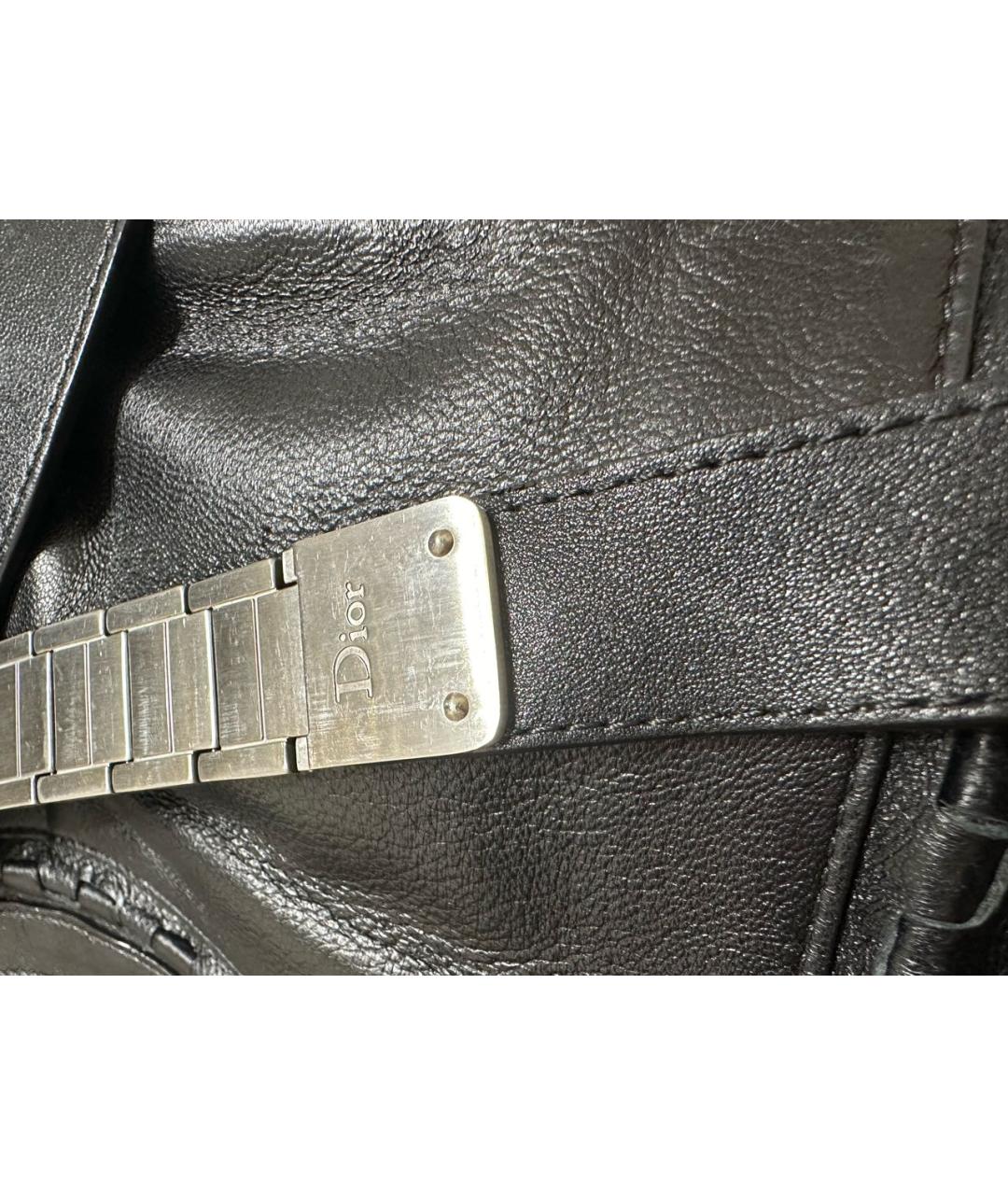 CHRISTIAN DIOR Черная кожаная сумка через плечо, фото 3