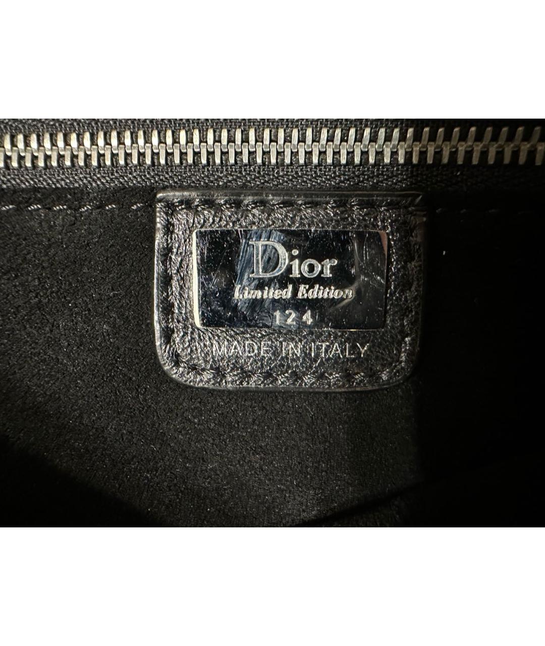 CHRISTIAN DIOR Черная кожаная сумка через плечо, фото 4