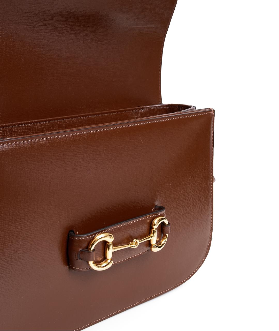 GUCCI Коричневая кожаная сумка с короткими ручками, фото 6