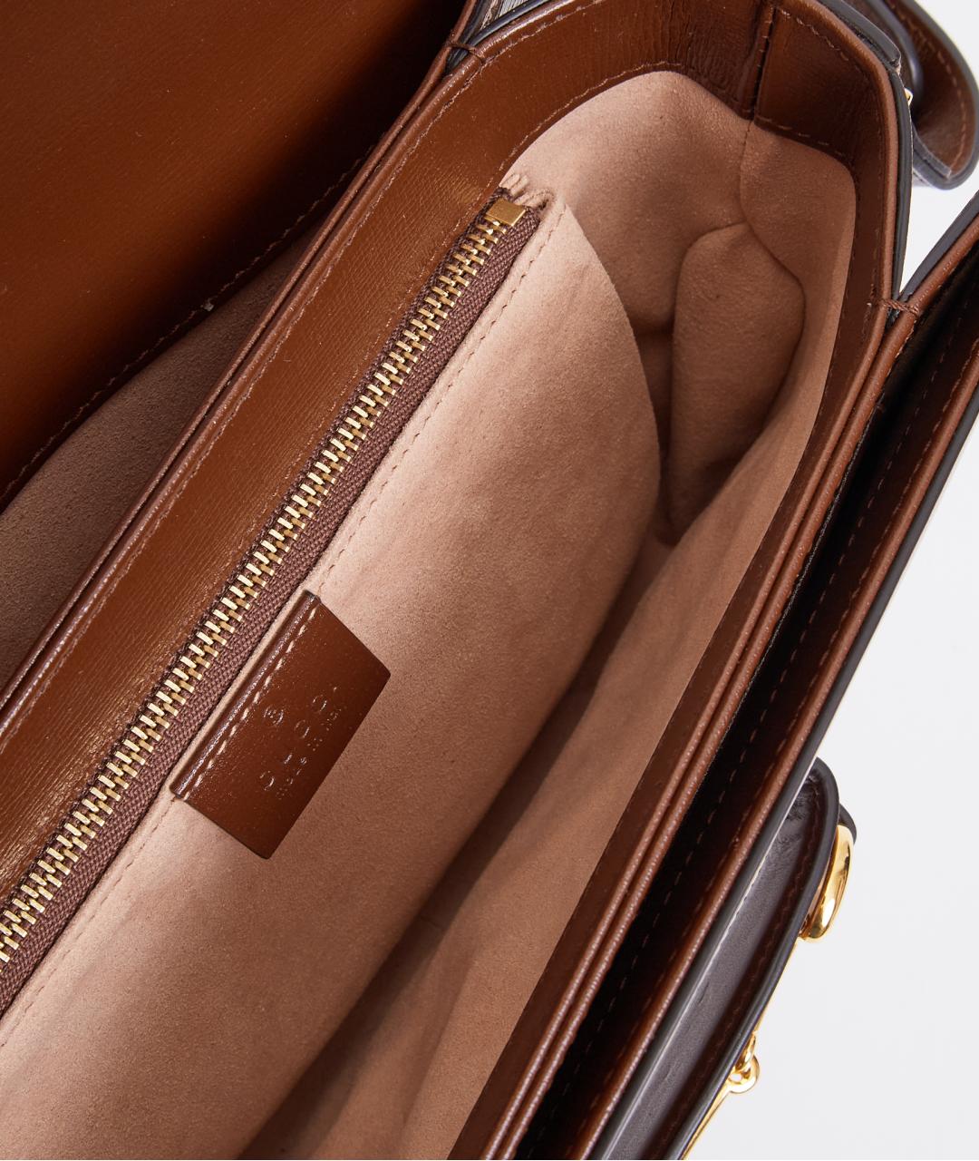 GUCCI Коричневая кожаная сумка с короткими ручками, фото 7