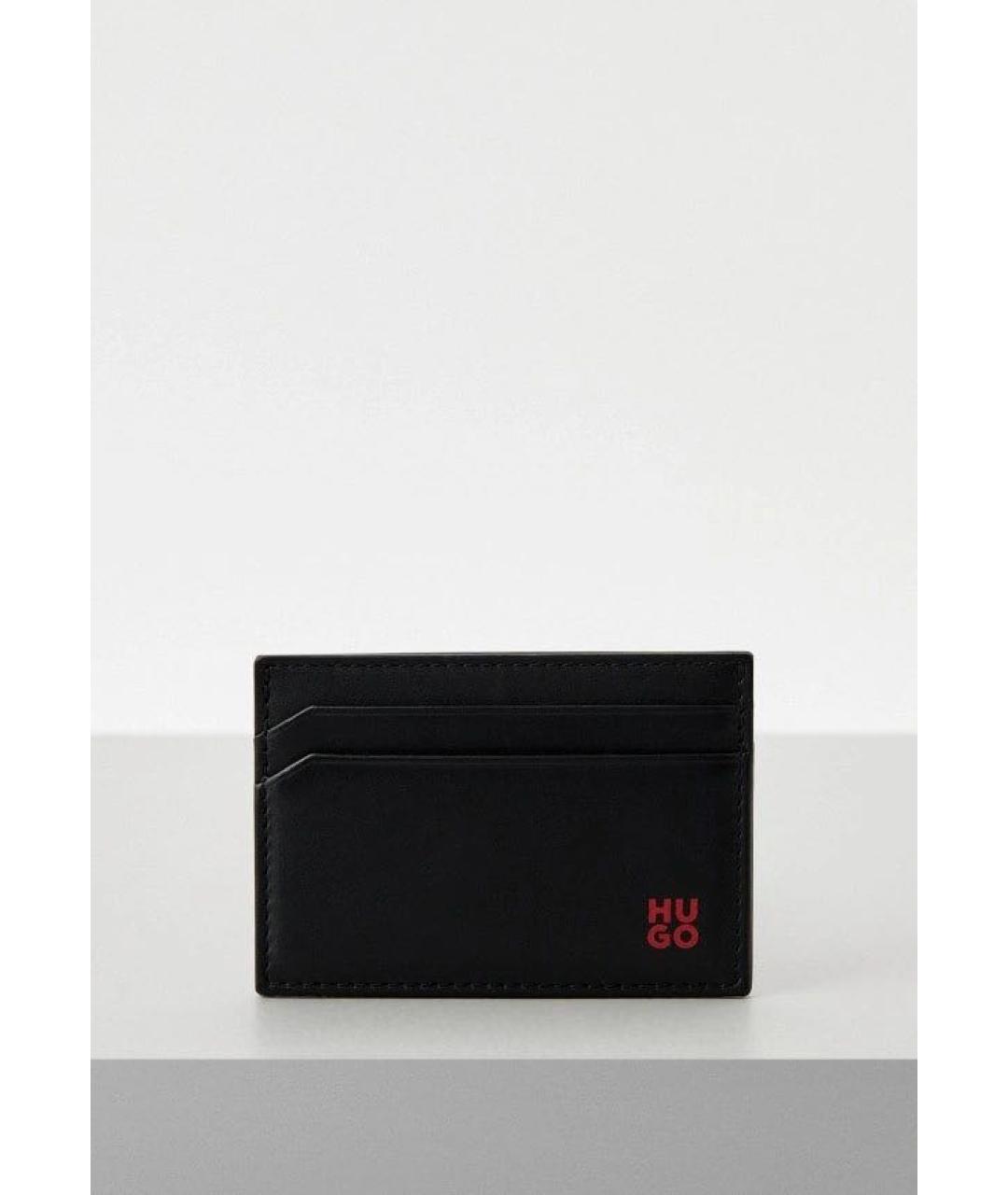 HUGO Черный кожаный кардхолдер, фото 5