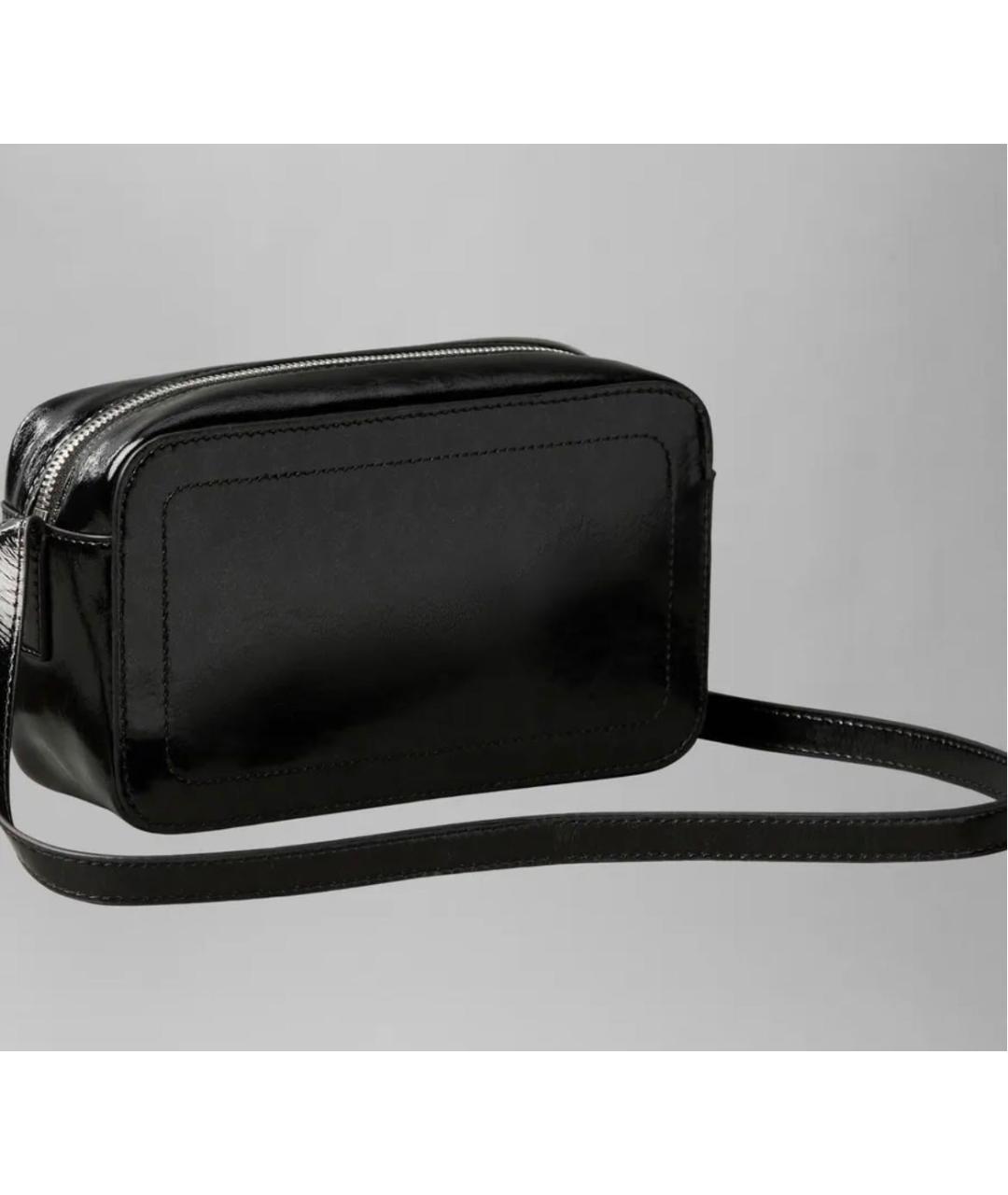 CALVIN KLEIN Черная сумка через плечо из лакированной кожи, фото 2