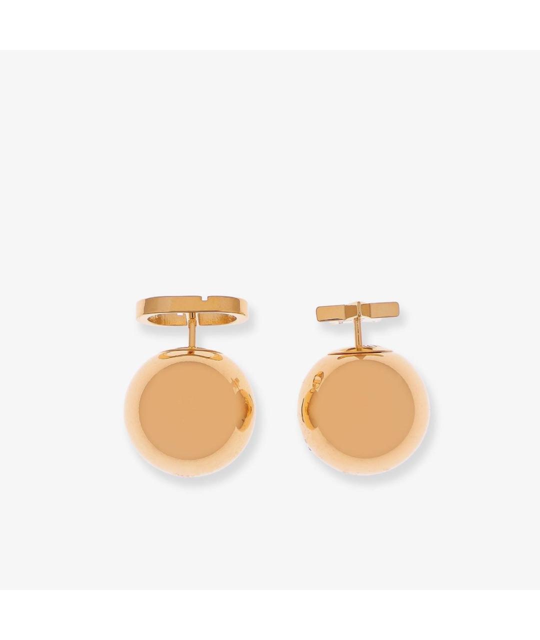 CHRISTIAN DIOR Золотые металлические серьги, фото 2