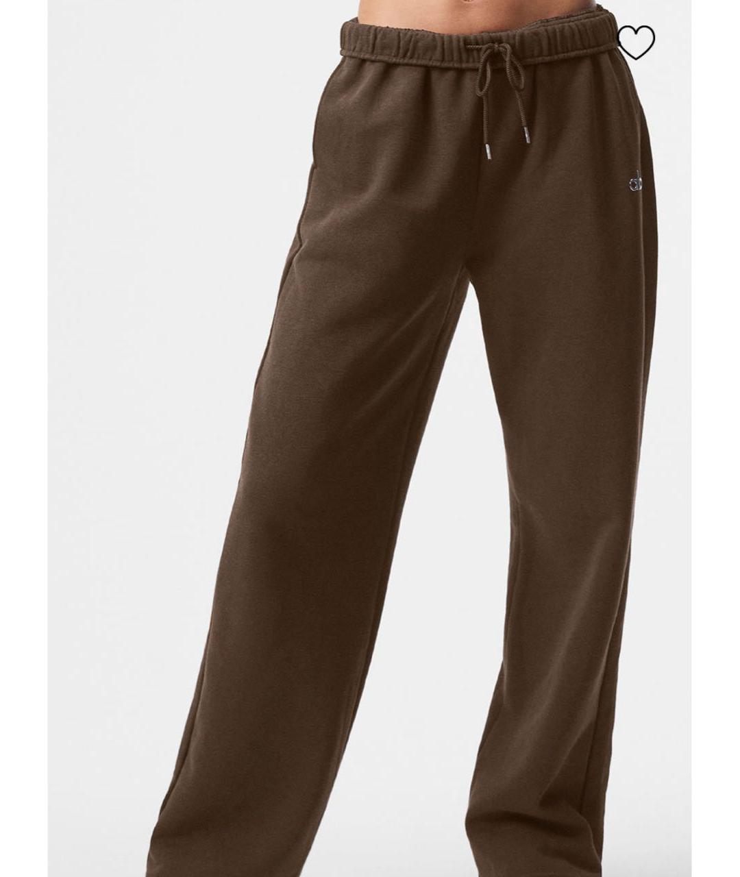 ALO YOGA Коричневые хлопковые брюки широкие, фото 2