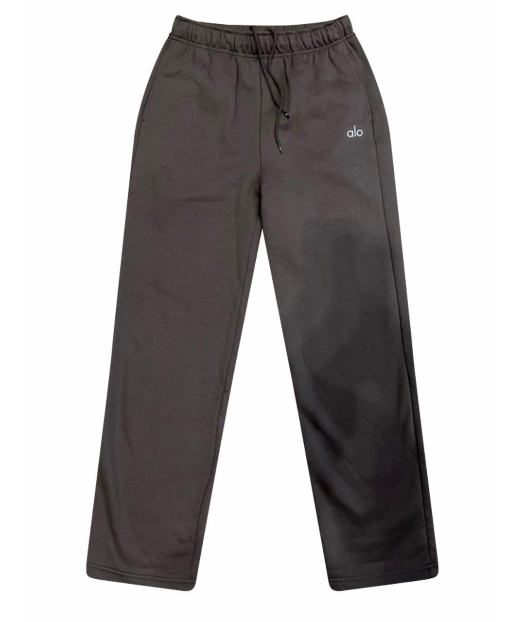 ALO YOGA Коричневые хлопковые брюки широкие, фото 1