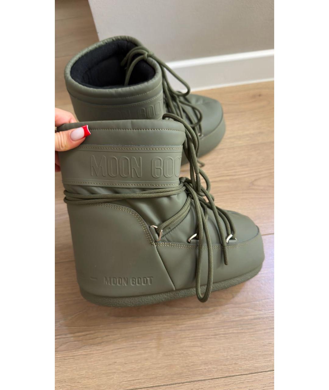 MOON BOOT Хаки резиновые сапоги, фото 4