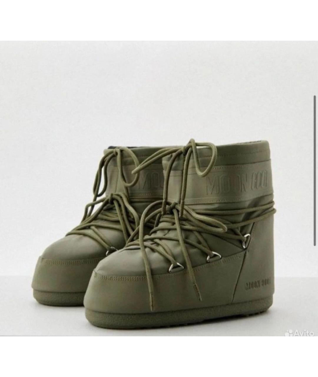MOON BOOT Хаки резиновые сапоги, фото 5