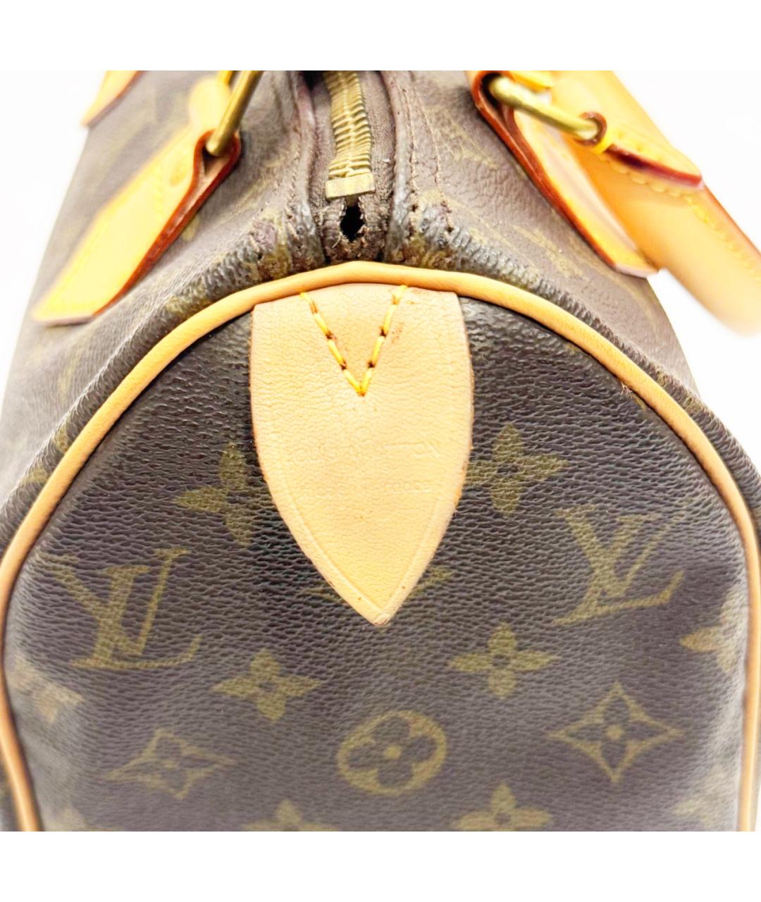 LOUIS VUITTON Коричневая кожаная сумка с короткими ручками, фото 9