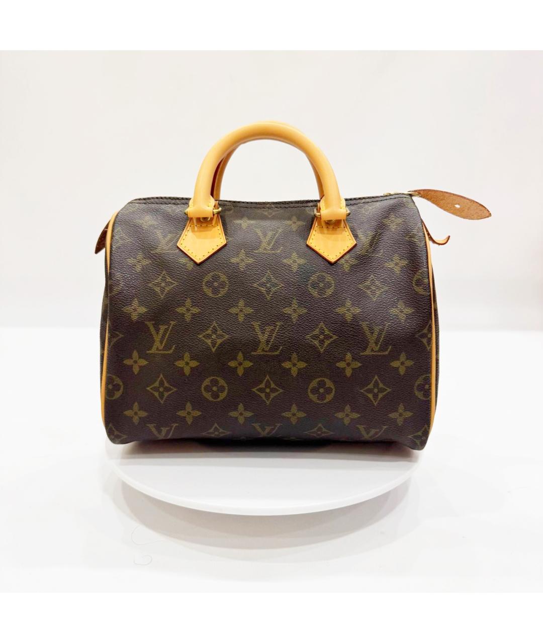 LOUIS VUITTON Коричневая кожаная сумка с короткими ручками, фото 2