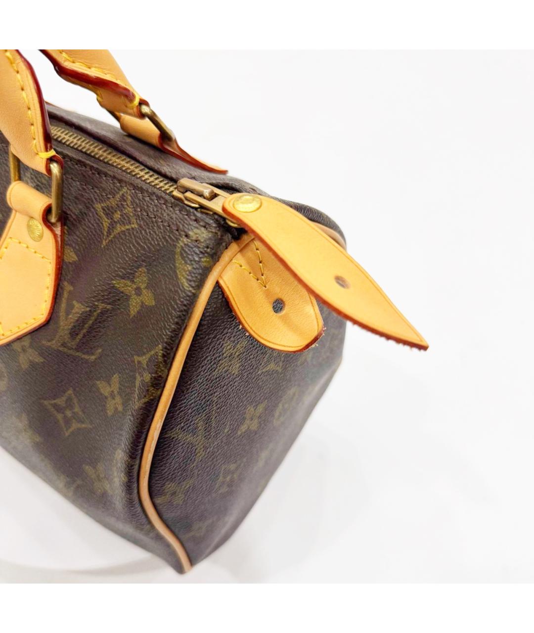 LOUIS VUITTON Коричневая кожаная сумка с короткими ручками, фото 8