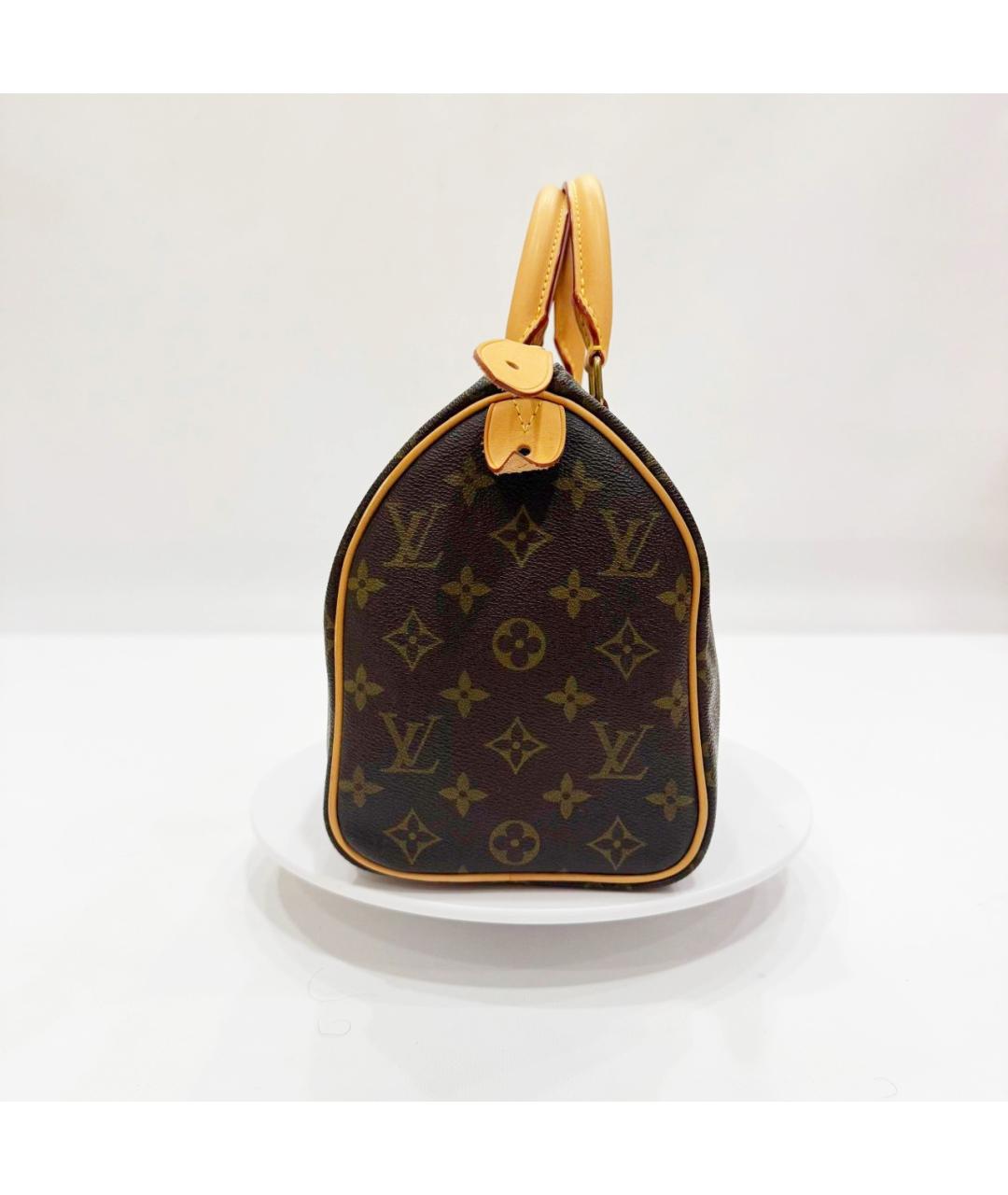 LOUIS VUITTON Коричневая кожаная сумка с короткими ручками, фото 3