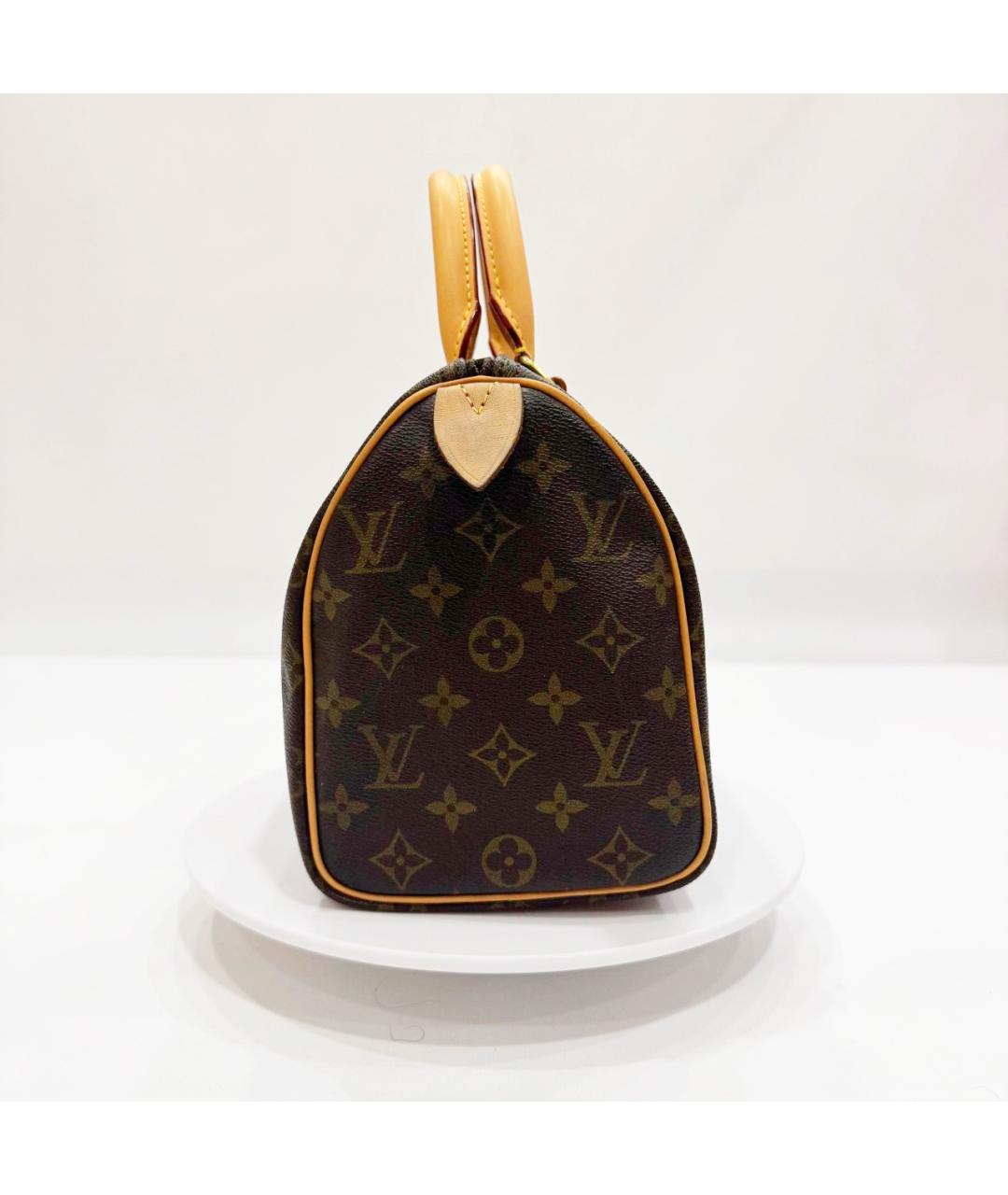LOUIS VUITTON Коричневая кожаная сумка с короткими ручками, фото 5